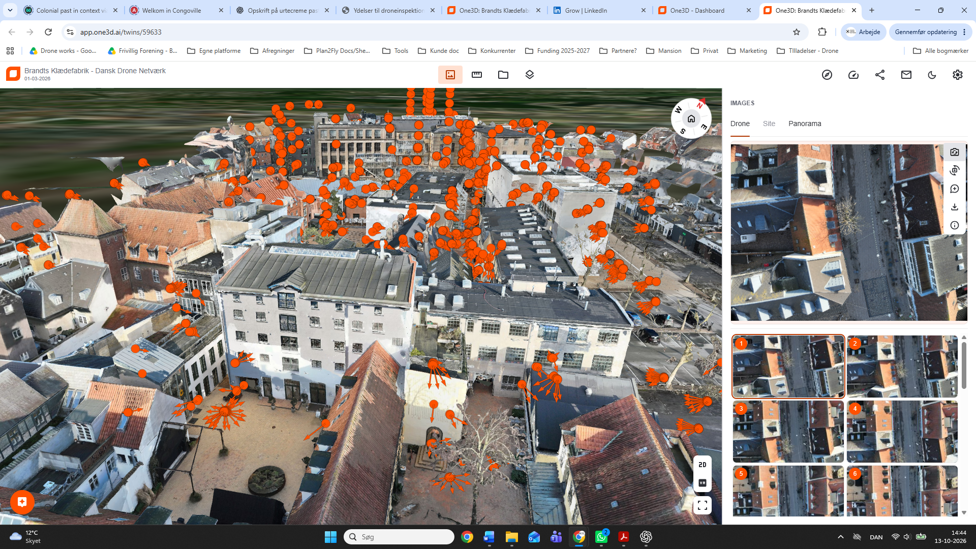 Digital model med adgang til de tilknyttede inspektionsfotos